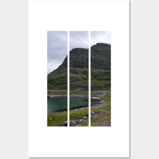 Wonderful landscapes in Norway. Nord-Norge. Beautiful scenery of Masoy coastline at Havoysund in the Troms og Finnmark. Cloudy day.  (vertical) Posters and Art